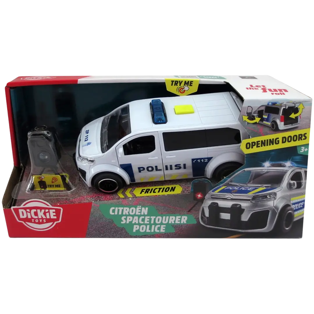 Dickie Toys Citroën Space Tourer poliisiauto ja tutka, 15 cm, 1:32