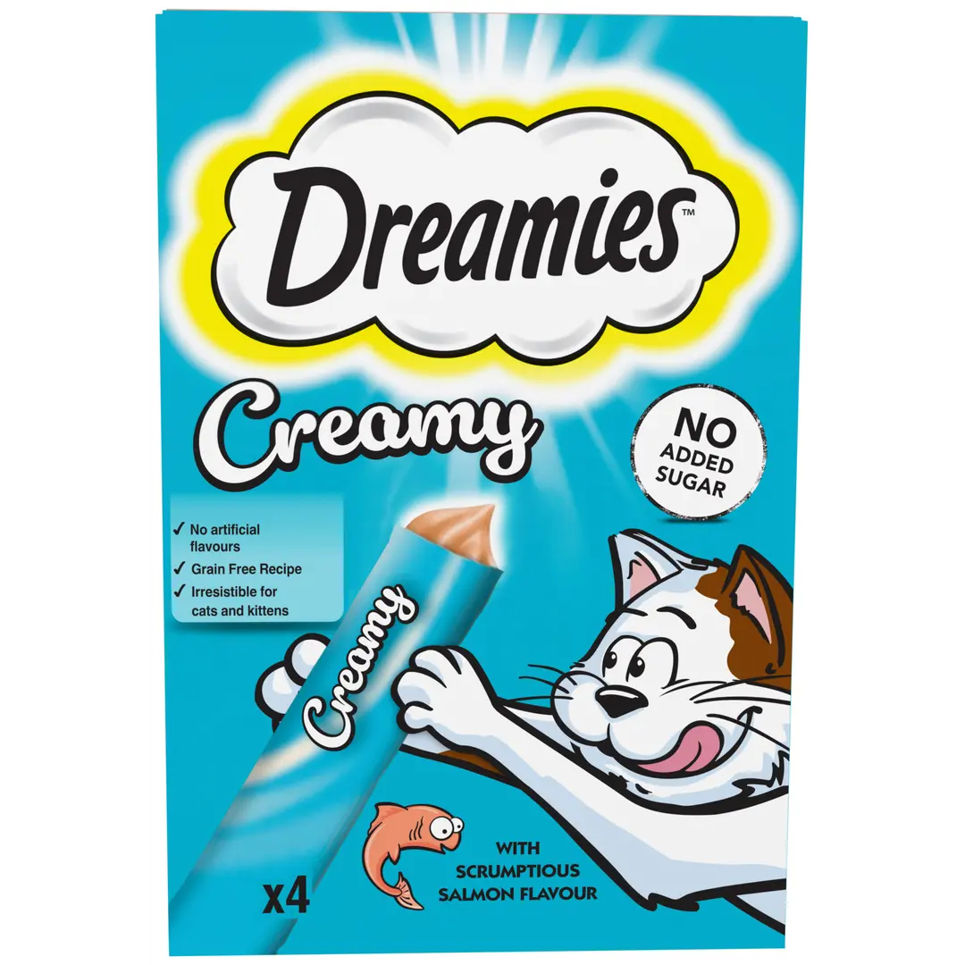 Dreamies Creamy kissanherkku Lohta 4x10g