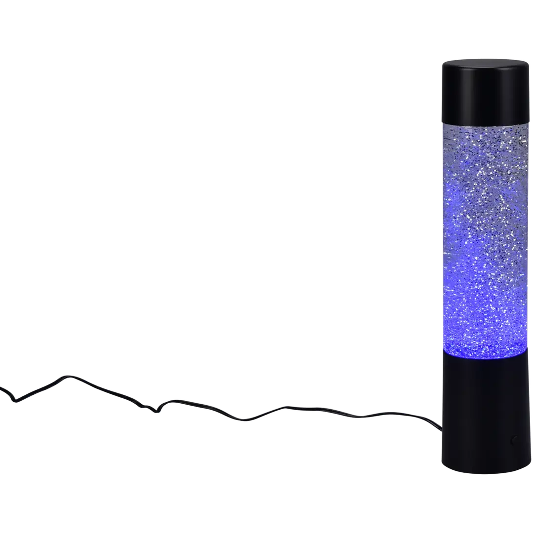 Trio LED-pöytävalaisin Glitter mattamusta RGB