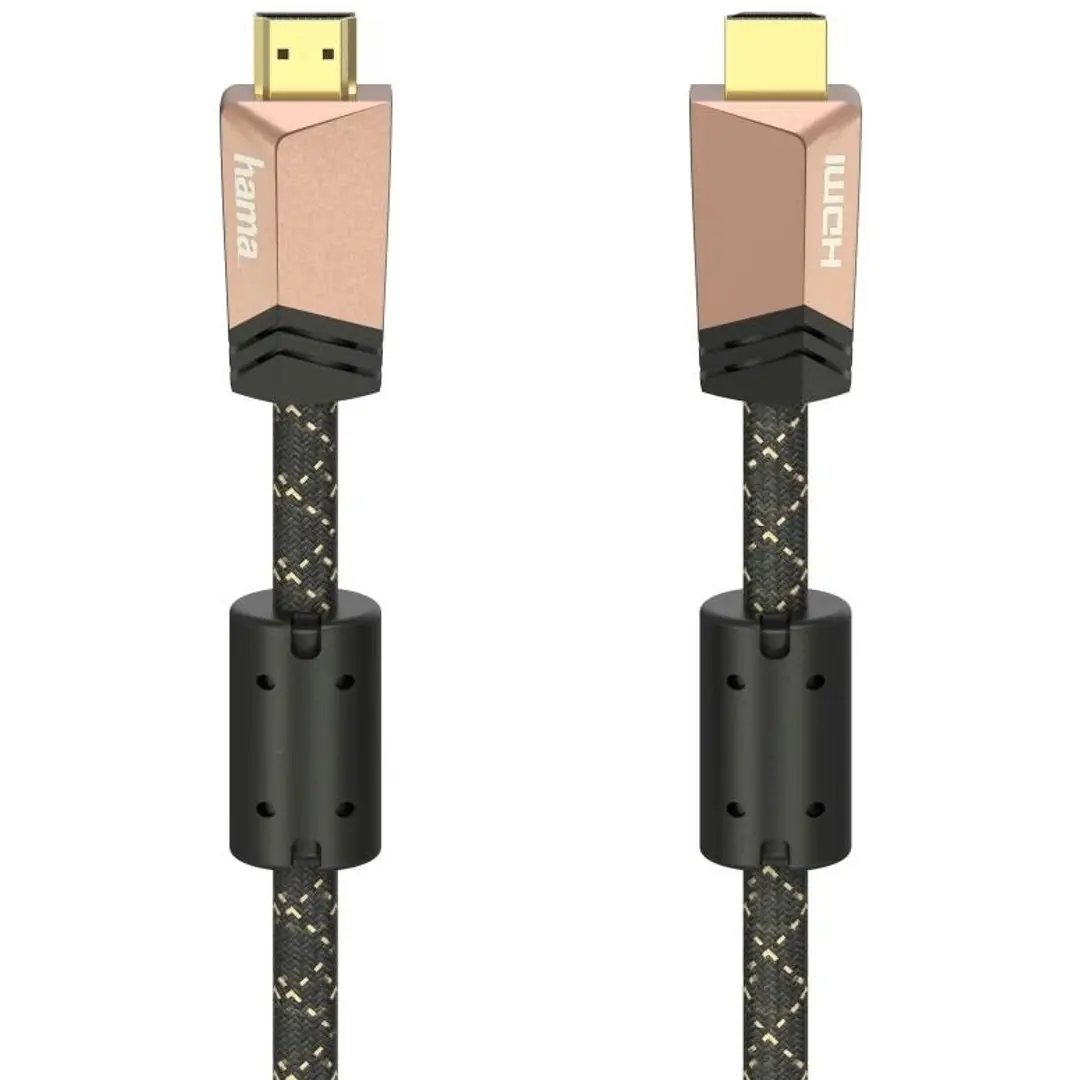 Hama Premium HDMI™-johto, uros - uros, Ethernet, ferriitti, metal, 1,5 m