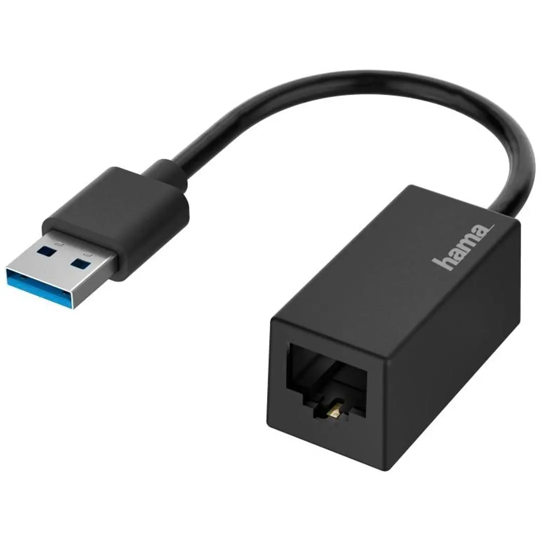 Hama Verkkoadapteri, USB-A uros - LAN/Ethernet naaras, USB 3.0, Gigabit Ethernet