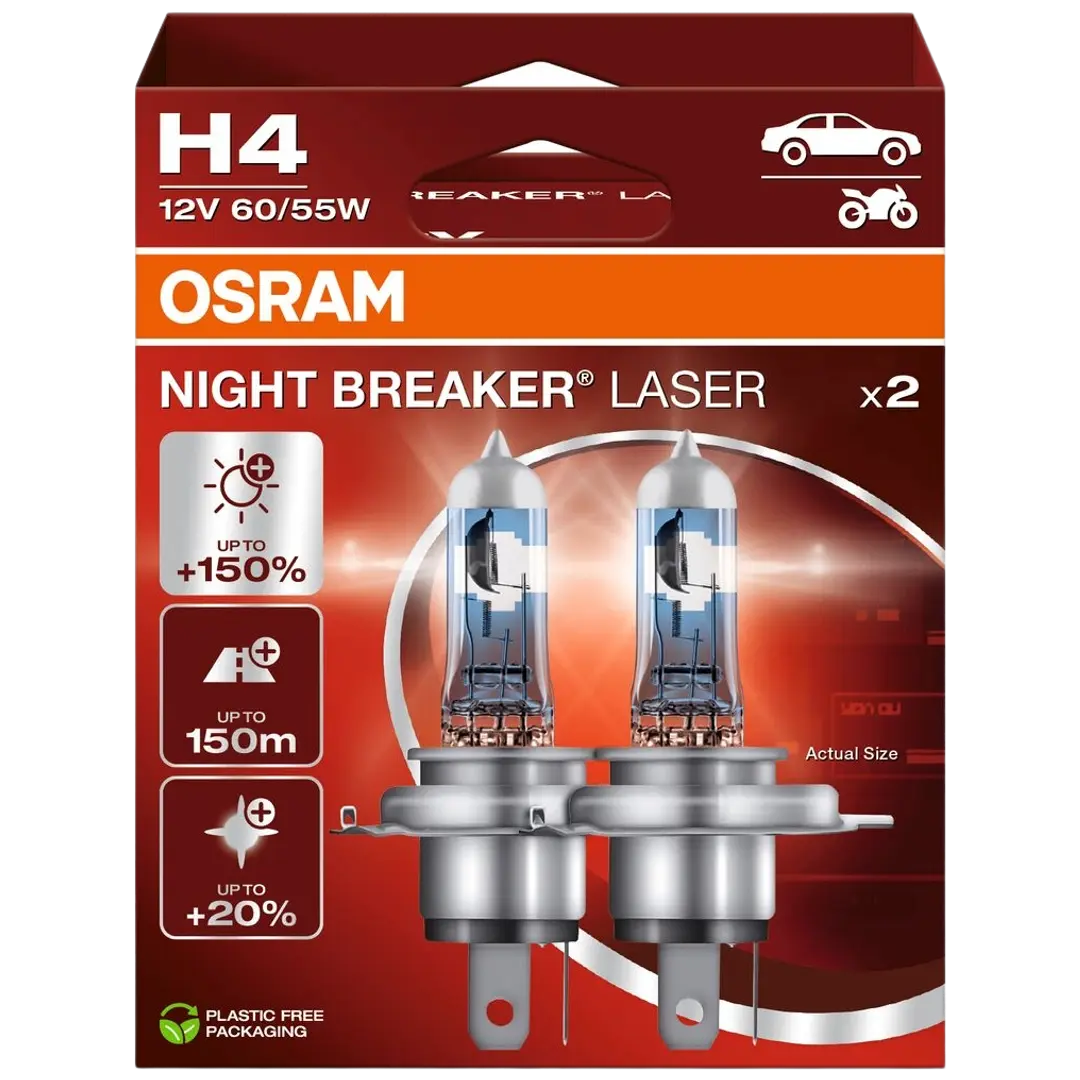 Osram Night Breaker Laser H4 12V 60/55W polttimopari