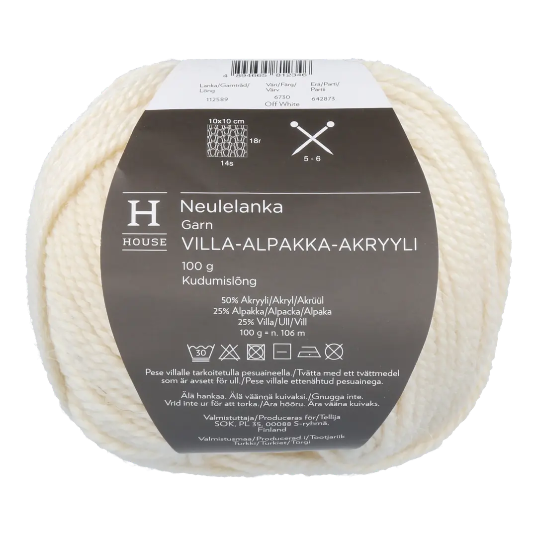 House neulelanka villa-alpakka-akryyli 112589 100 g Off White 6730