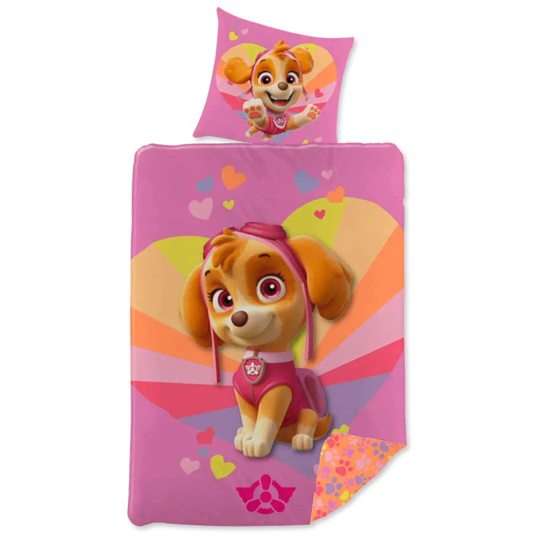 Lasten pussilakanasetti Paw Patrol 120x160+40x60 cm pinkki