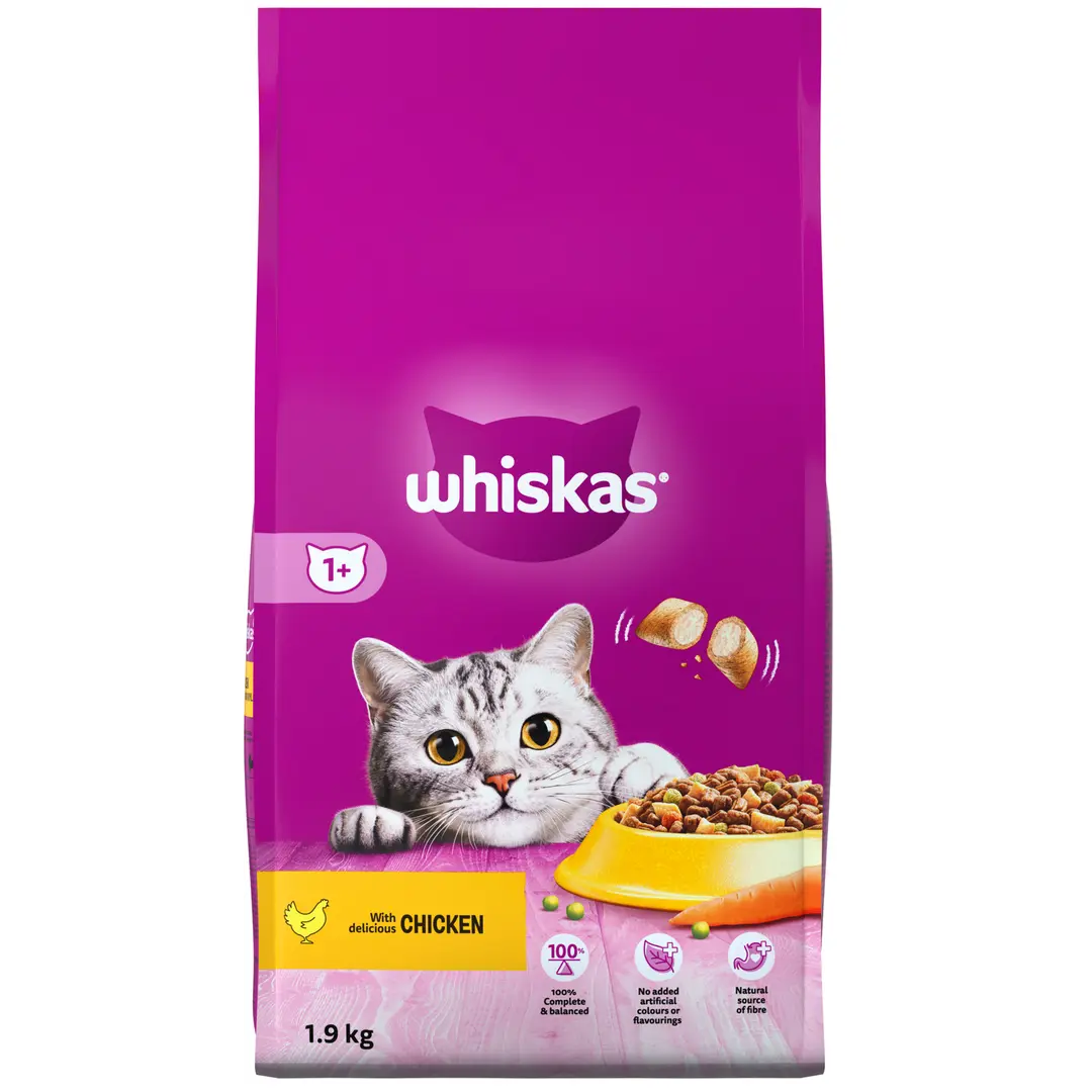 Whiskas kissan kuivaruoka 1+ Kanaa 1,9kg