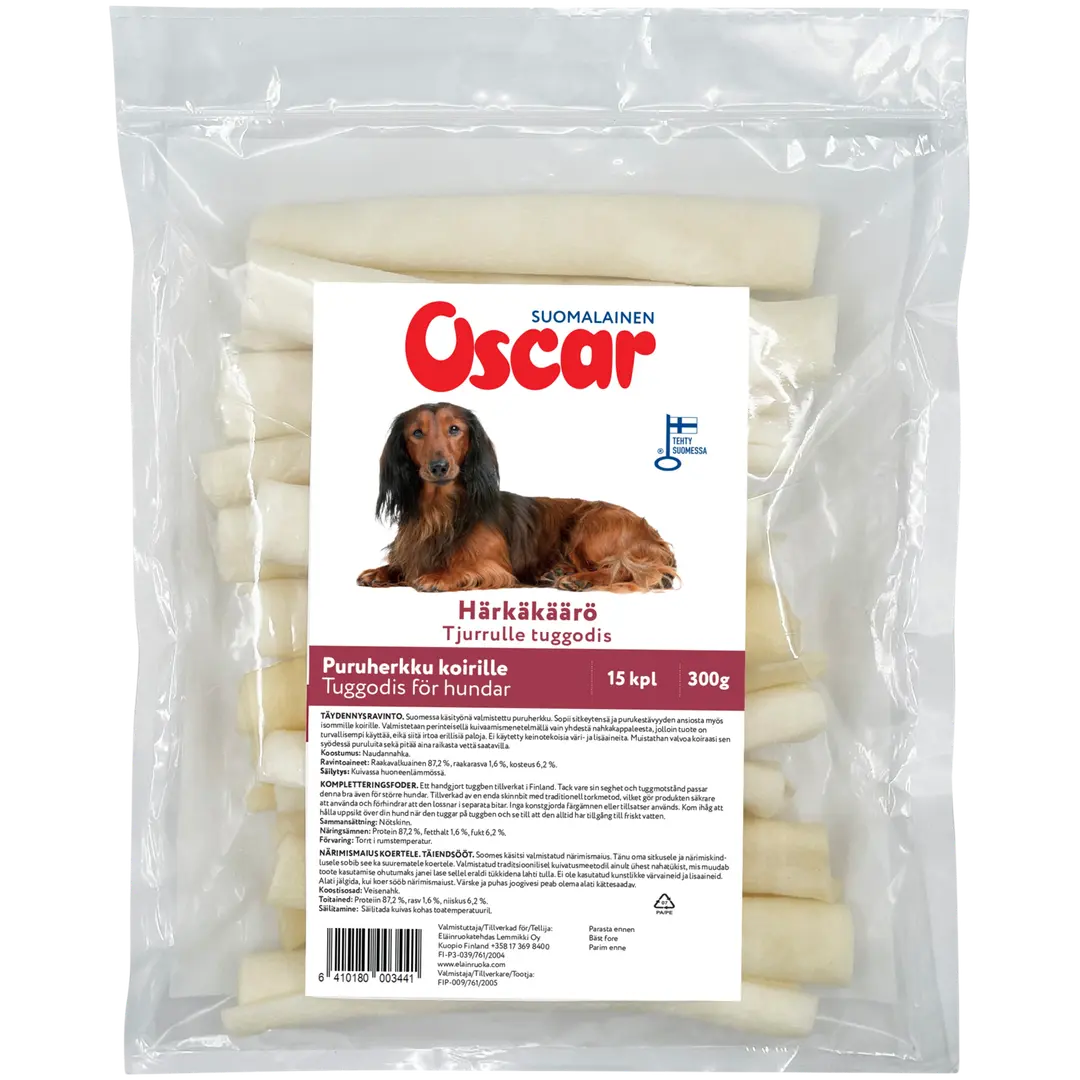 Oscar Härkäkäärö puruherkku 300 g (15 kpl), koirille