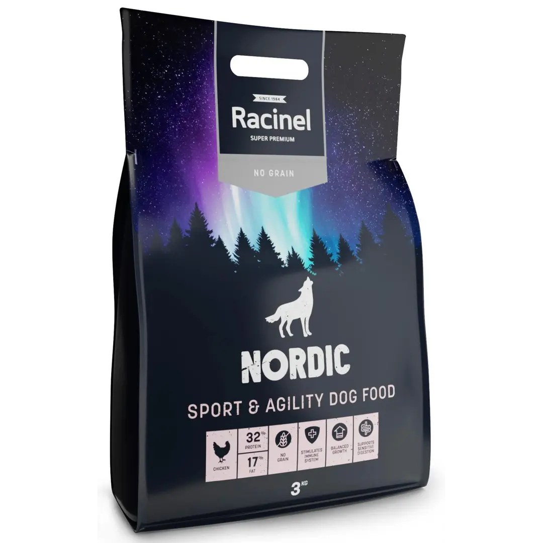 Racinel Nordic sport & agility täysravinto kaikille aktiivisille koirille 3 kg