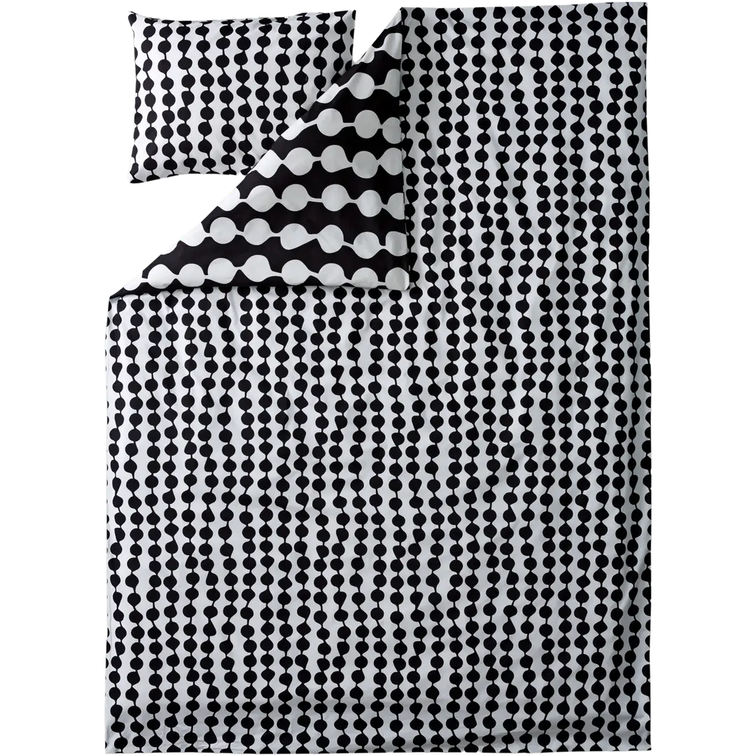 Finlayson Pampula pussilakanasetti musta/valkoinen 150x210+50x60 cm