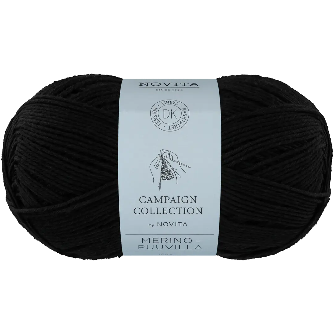 Novita neulelanka merino-puuvilla 100g noki