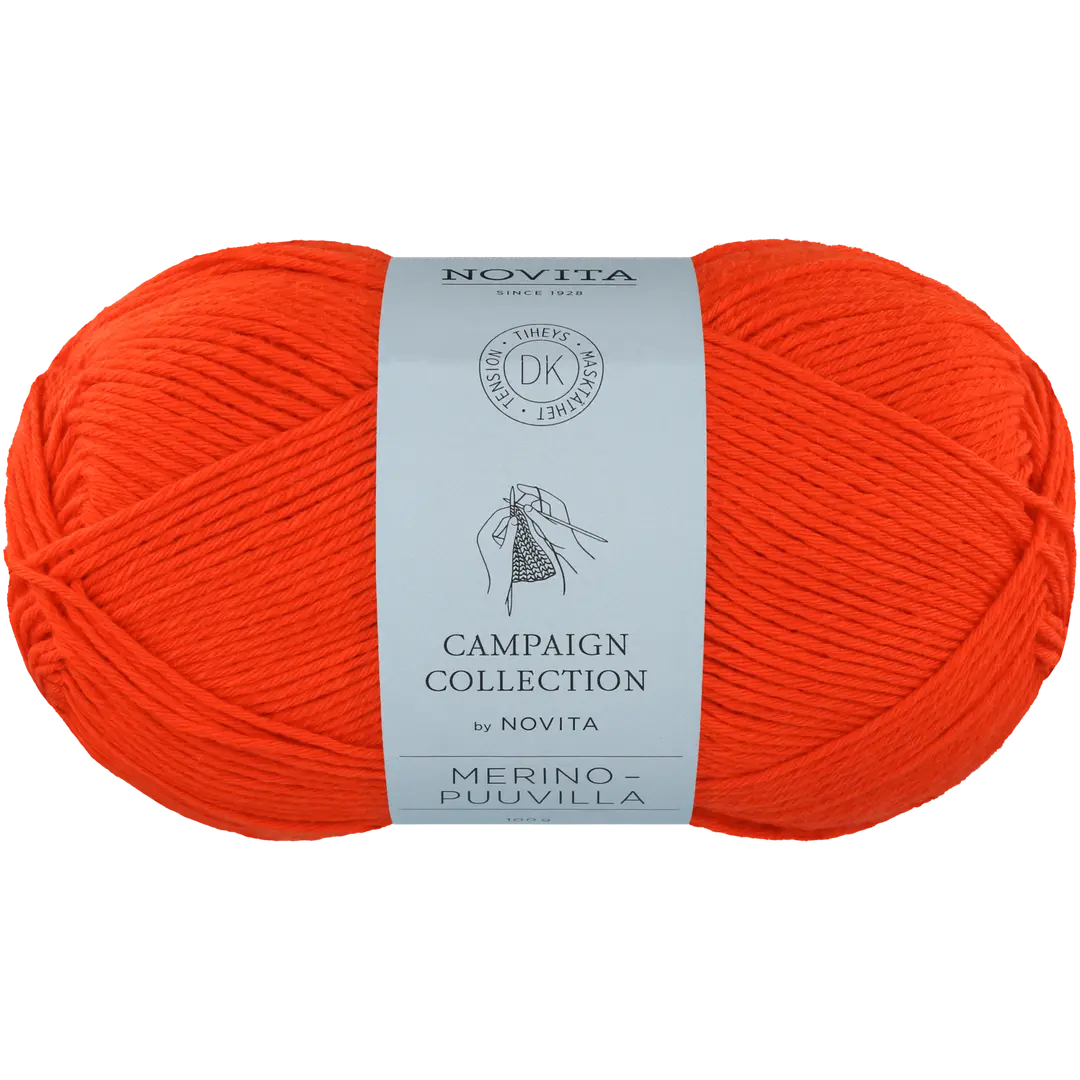 Novita neulelanka merino-puuvilla 100g punainen