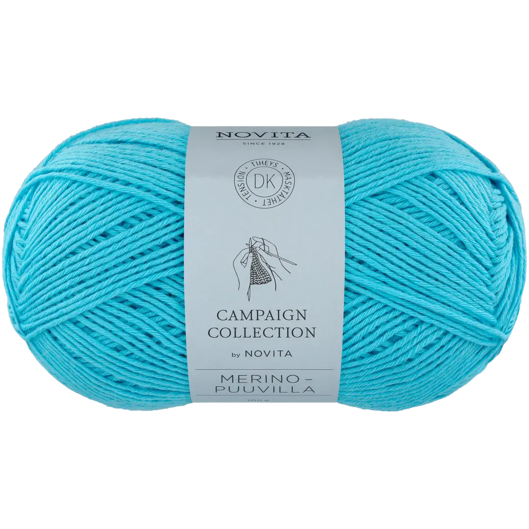 Novita neulelanka merino-puuvilla 100g turkoosi