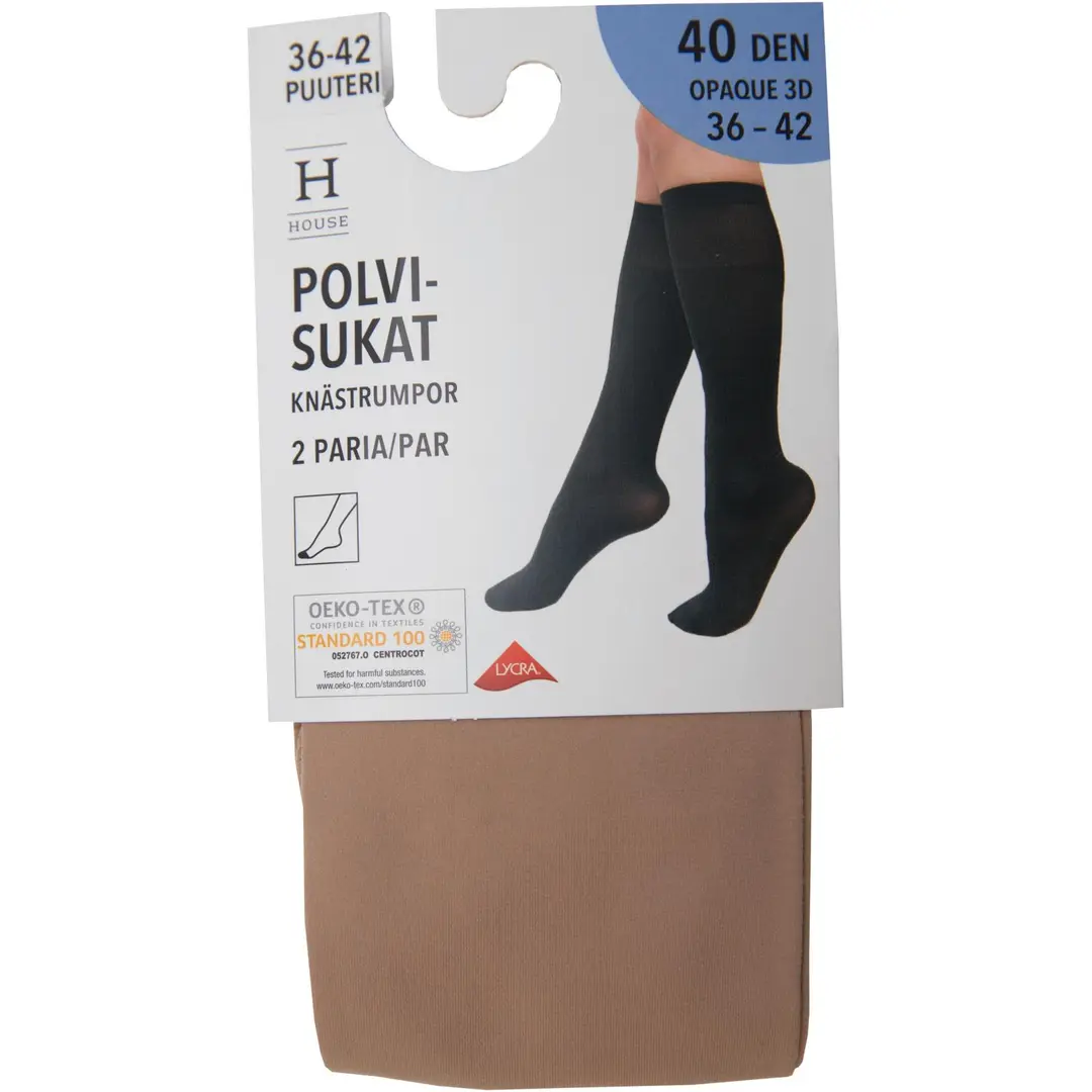 House naisten polvisukat 40 den 3D Opaque 2-pack