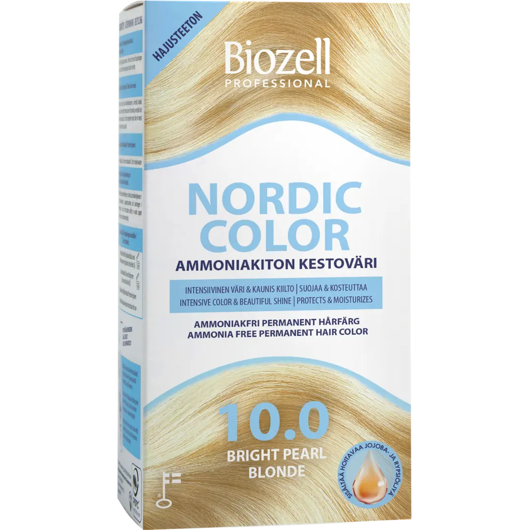 Biozell Professional Nordic Color ammoniakiton kestoväri Bright Pearl Blonde 10.0 2x60ml