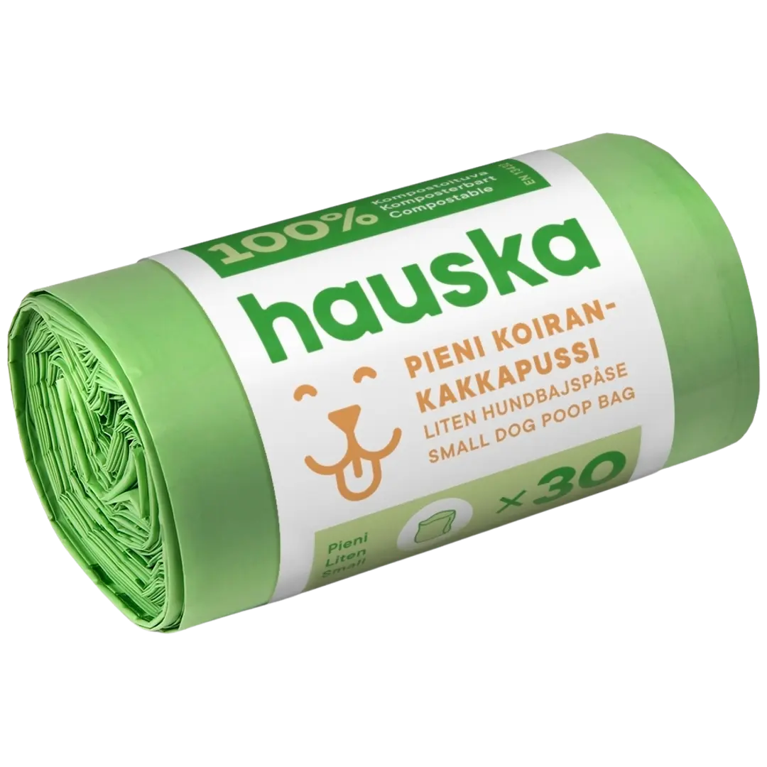 Hauska biohajoava koirankakkapussi pieni 30kpl 200x300 vihreä