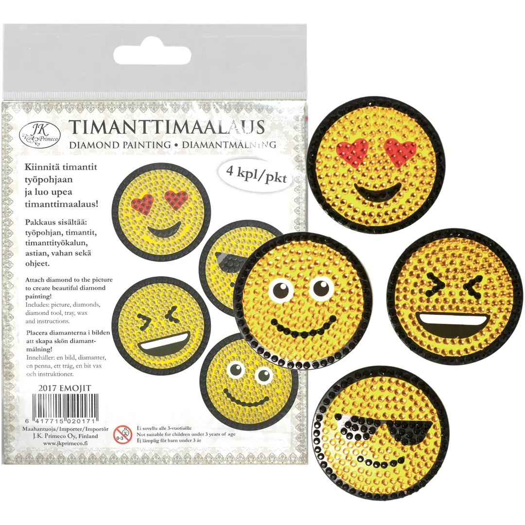 J.K. Primeco timanttimaalaus emoji 4kpl