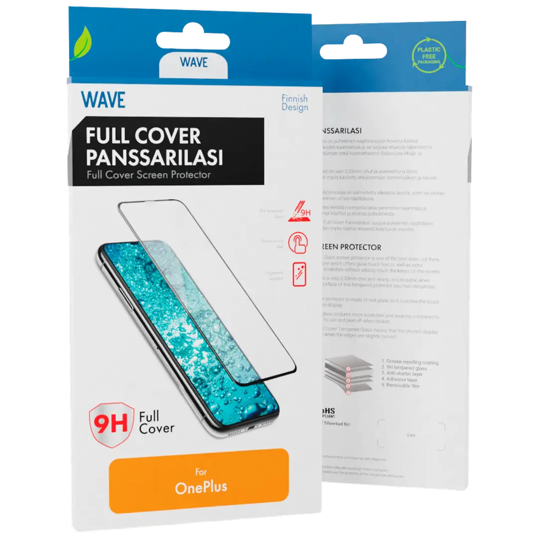 Wave Full Cover Panssarilasi, OnePlus Nord 3 5G, Musta Kehys