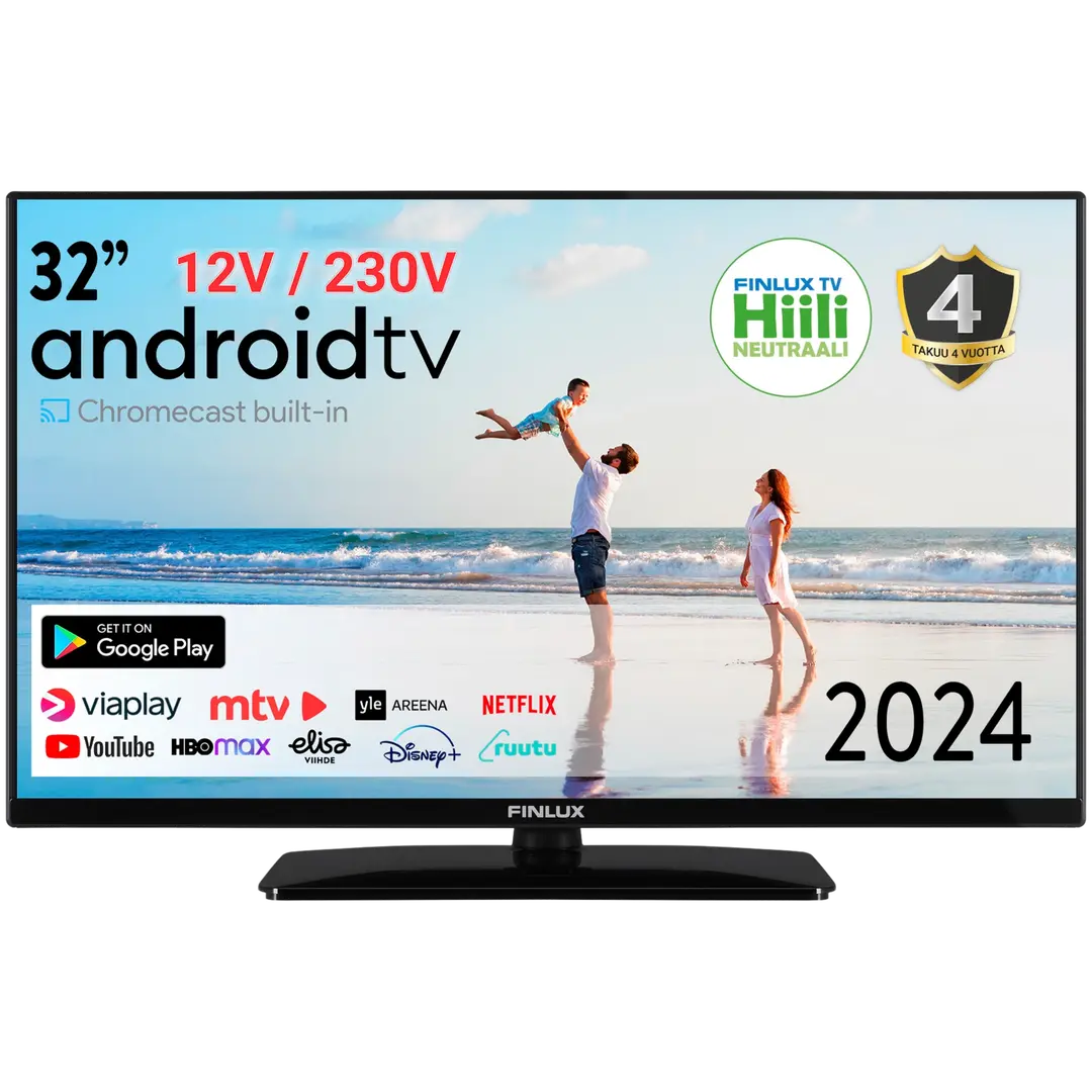 Finlux 32 FullHD Android Smart TV 12V sekä 230V käyttöjännitteellä 32M8.1ECI-12