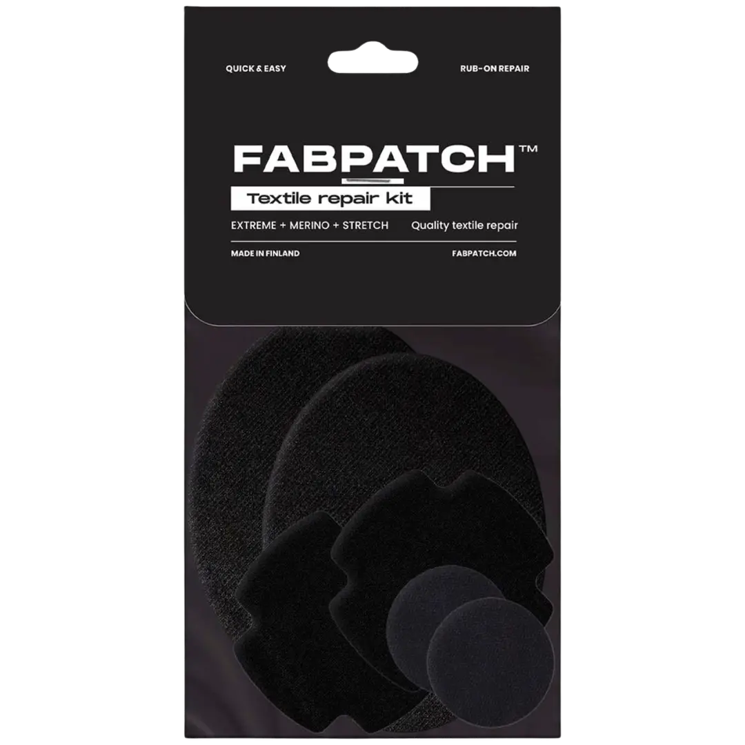 FabPatch Vaatelaastari,  Textile Repair kit 6 kpl, hankaamalla kiinnittyvä tekstiilien korjauspaikka