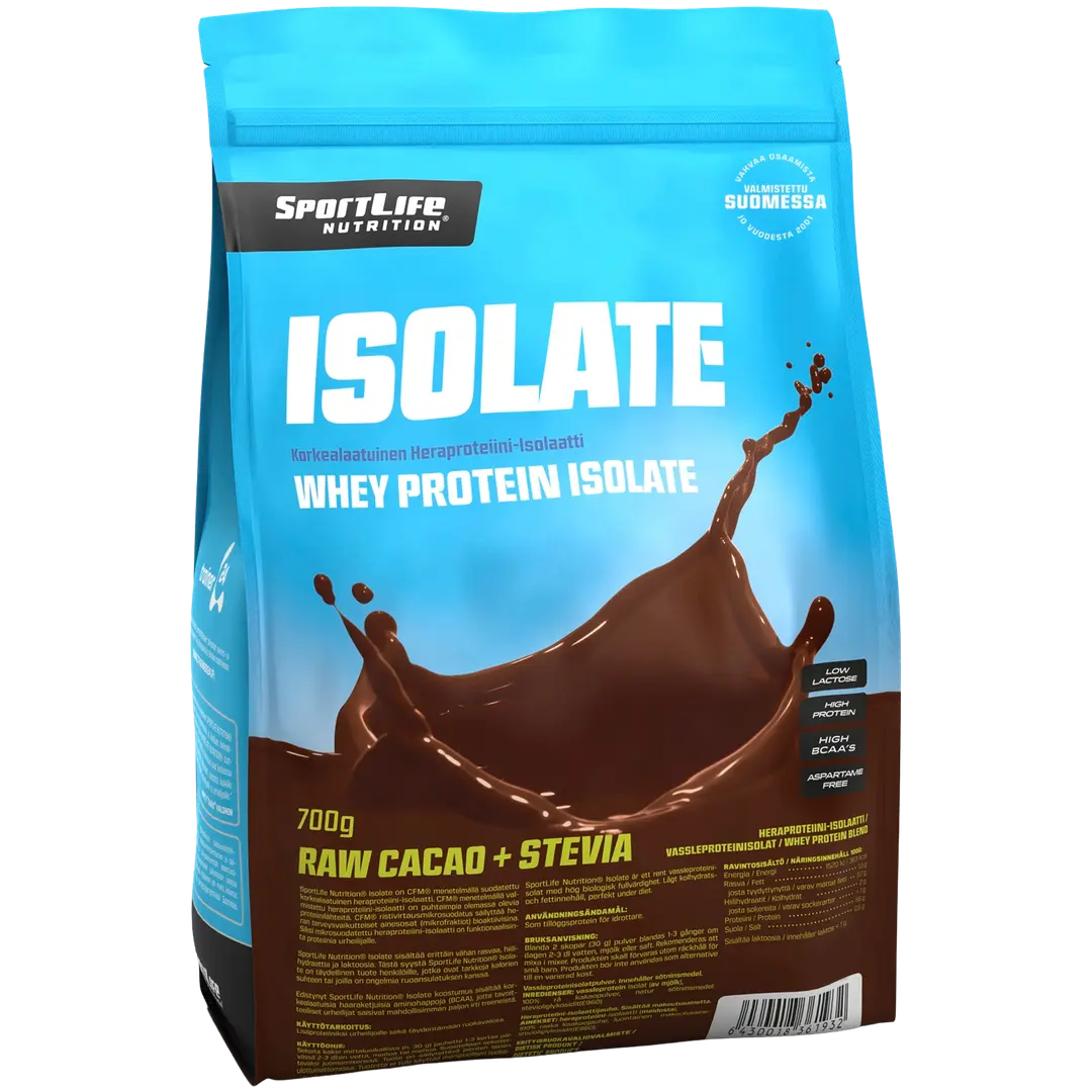 SportLife Nutrition Isolate 700g raakakaakao heraproteiinijauhe