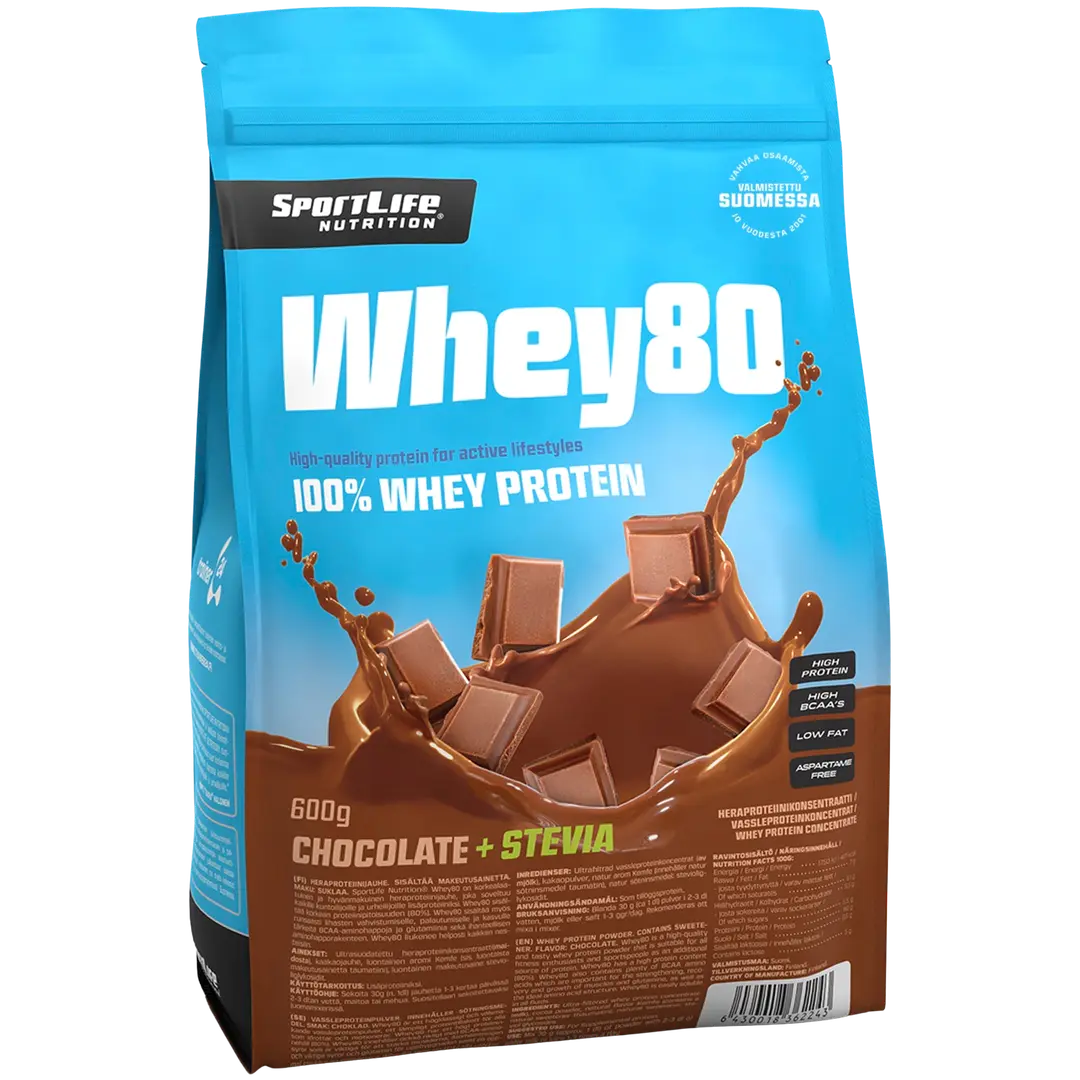 SportLife Nutrition Whey80 600g suklaa heraproteiinijauhe