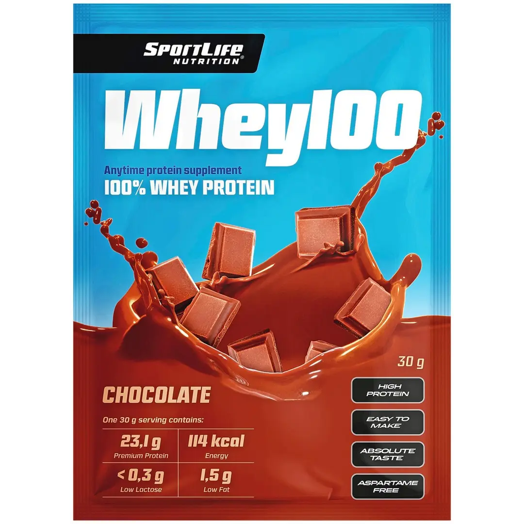 SportLife Nutrition Whey100 30g suklaa heraproteiinijauhe