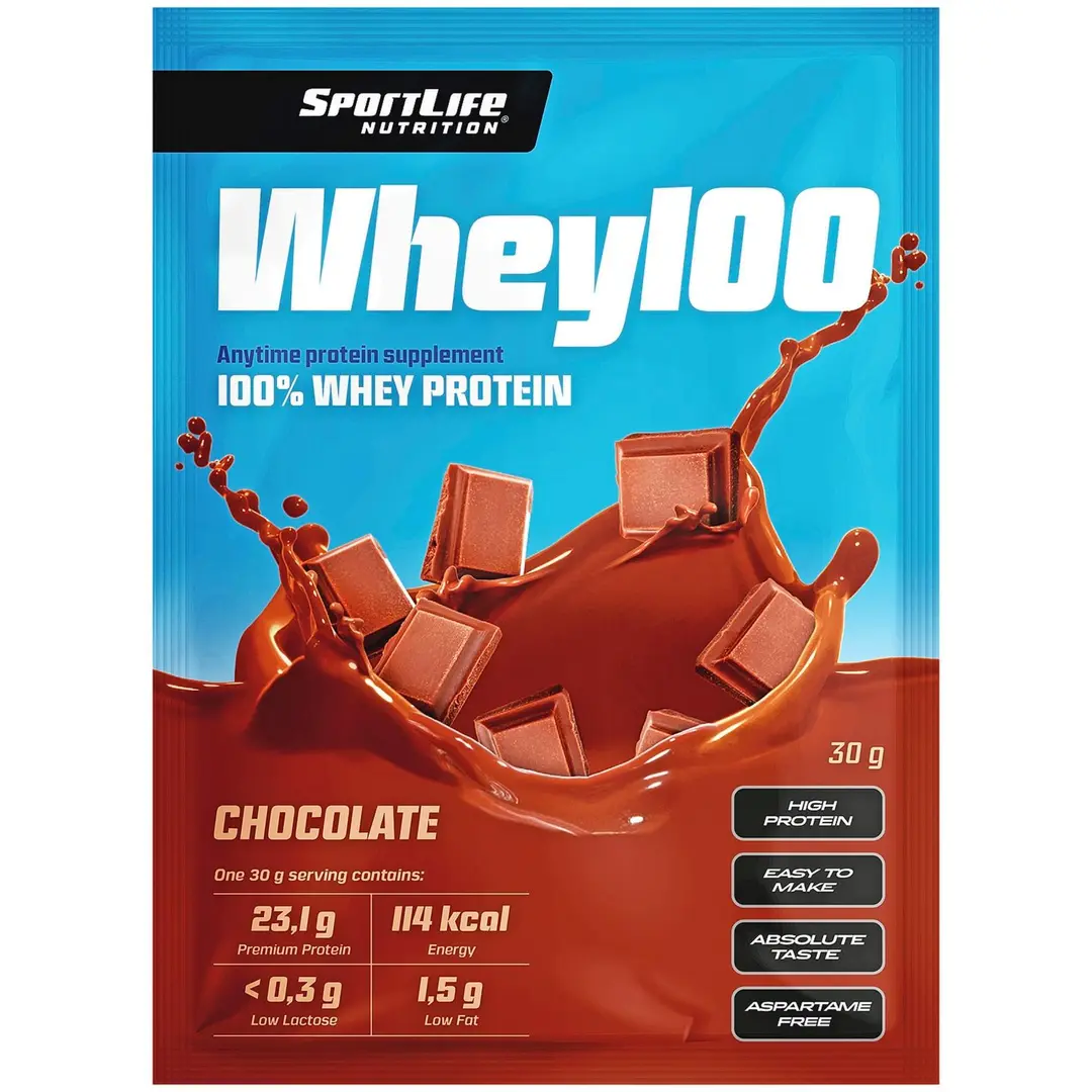 SportLife Nutrition Whey100 30g suklaa heraproteiinijauhe