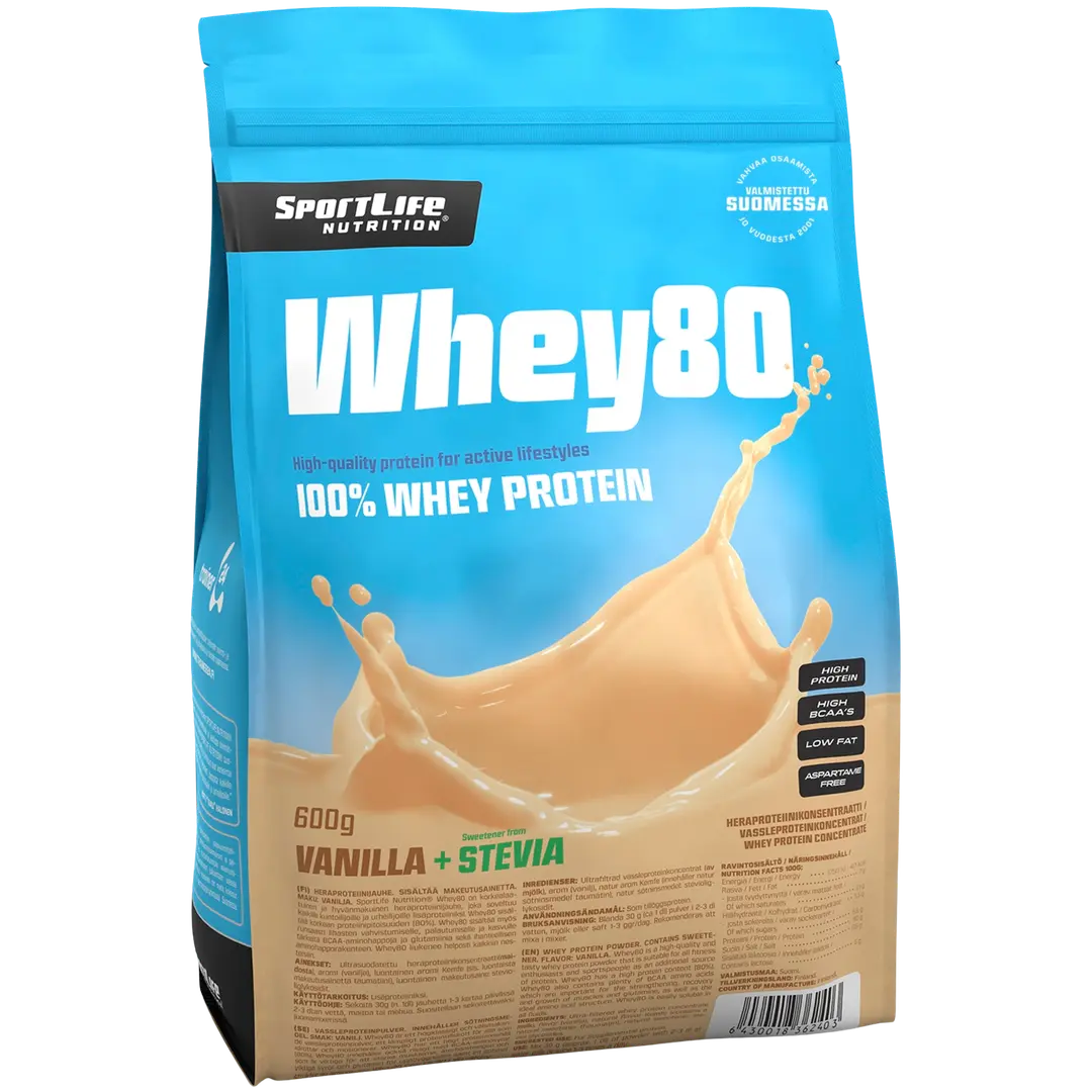 SportLife Nutrition Whey80 600g vaniljajäätelö heraproteiinijauhe