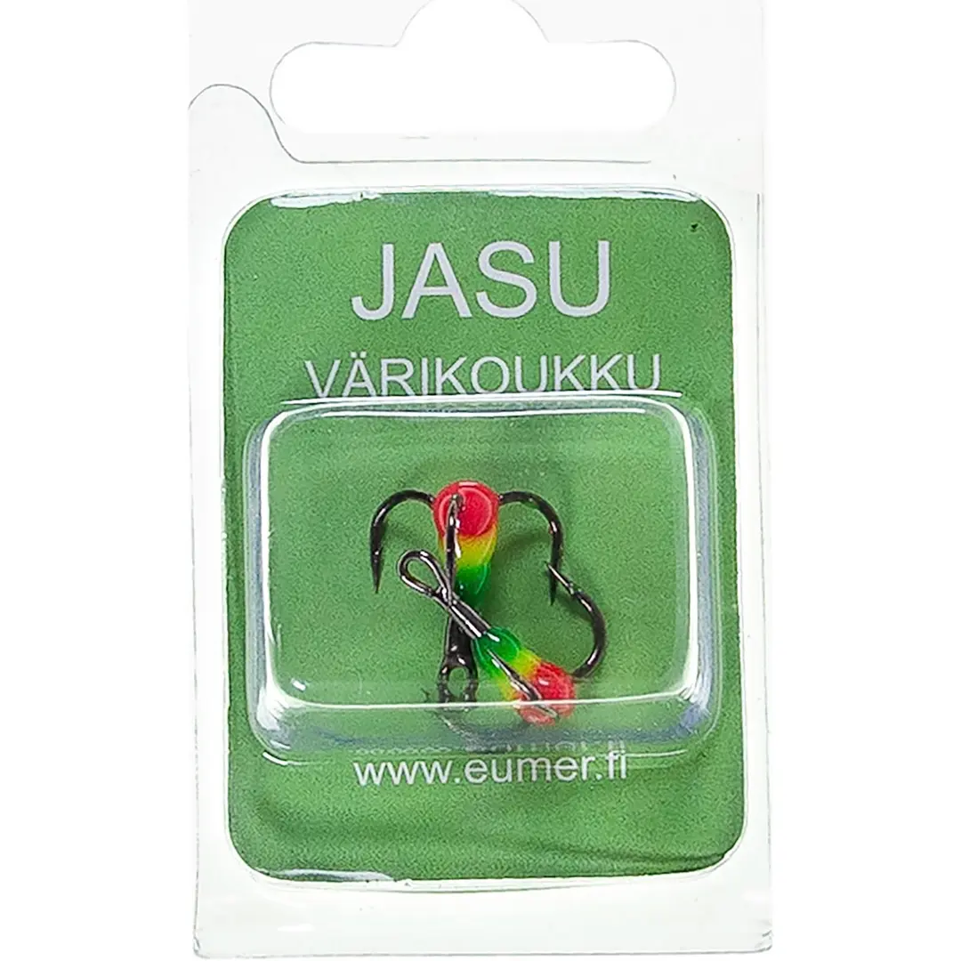 Jasu 3-haarainen värikoukku koko 8 papukaija 2kpl