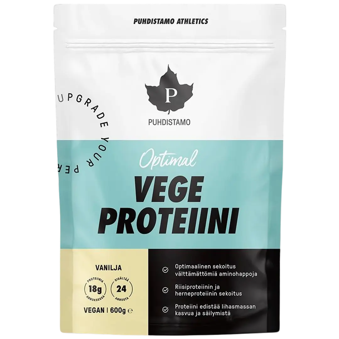 Puhdistamo Athletics Optimal Vege proteiinijauhe Vanilja 600 g