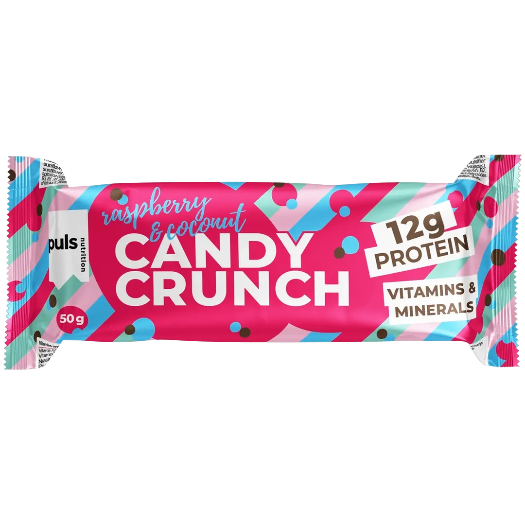 PULS Candy Crunch Proteiinipatukka Vadelma & Kookos 50g