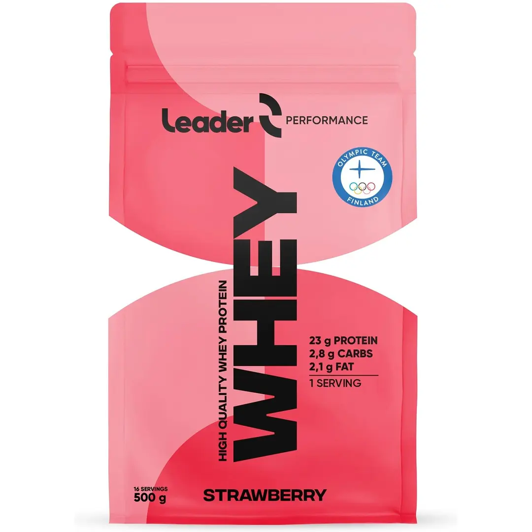 Leader Performance Whey heraproteiinijauhe mansikanmakuinen 500 g