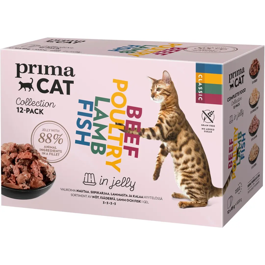 PrimaCat Classic Hyytelölajitelma 12 x 85 g