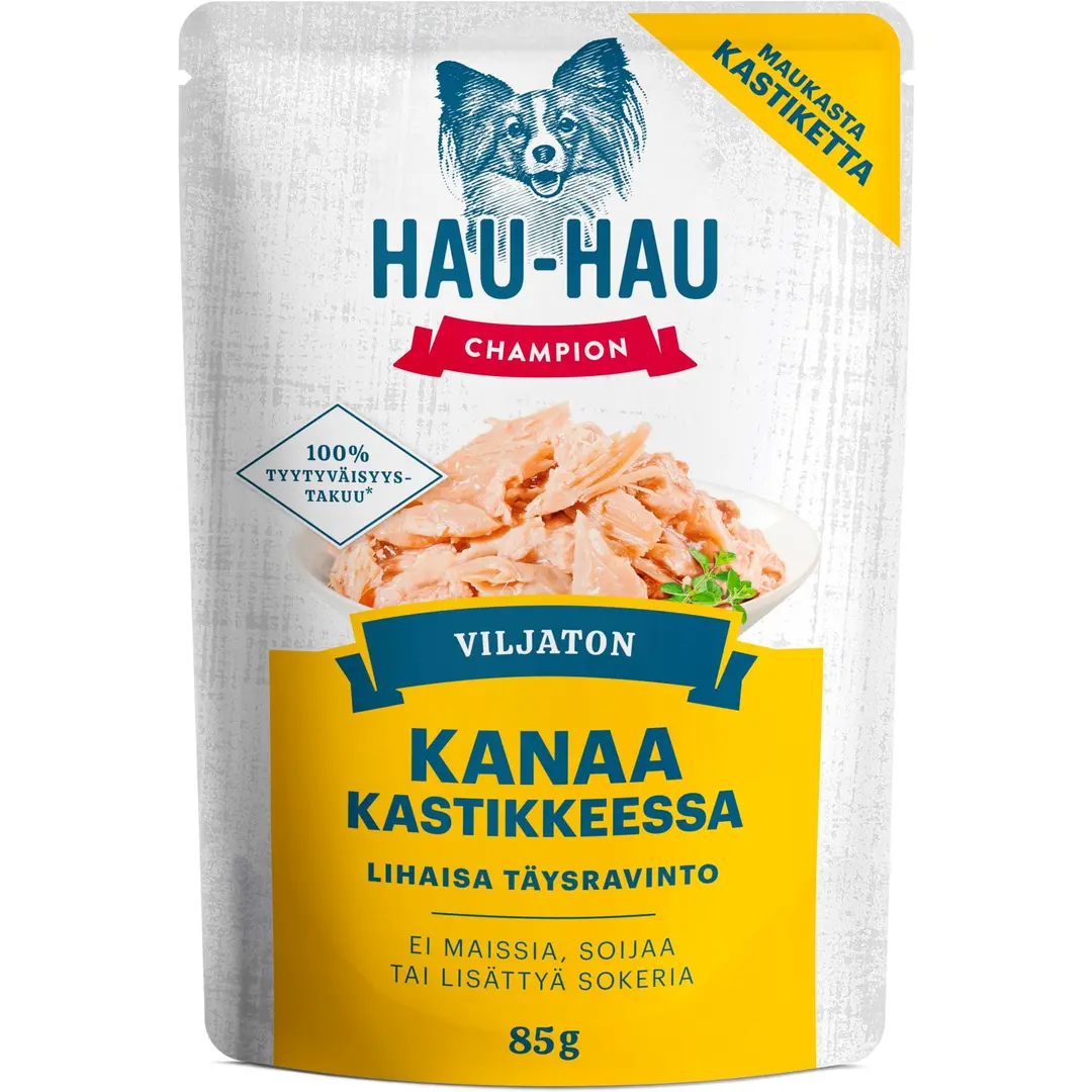 Hau-Hau Champion Viljaton kanaa kastikkeessa annosateria täysravinto 85 g