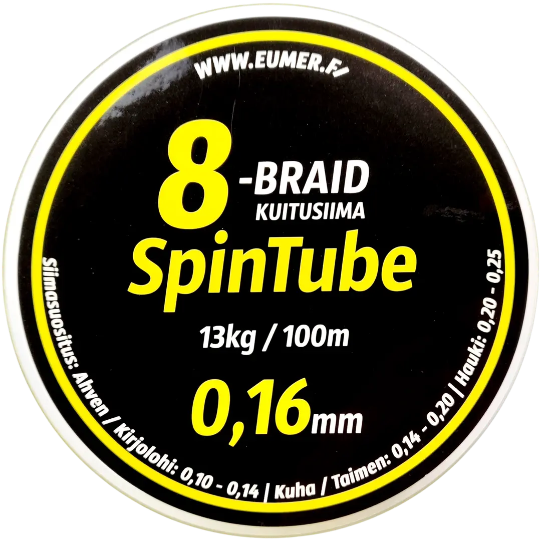 Spintube 8 kuitusiima fl 0,16mm / 100m 12,9kg