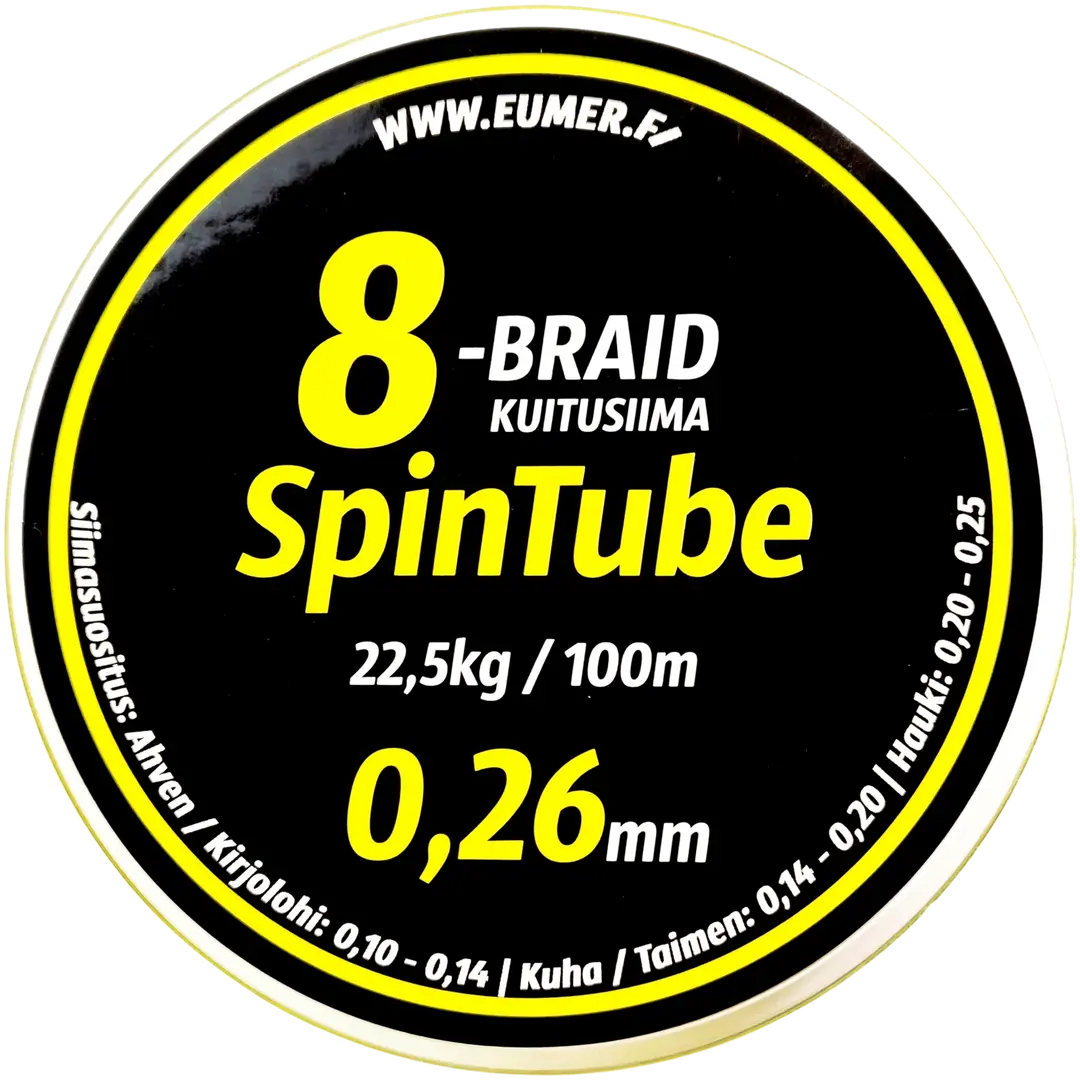 Spintube 8 kuitusiima fl 0,26mm / 100m 22,6kg