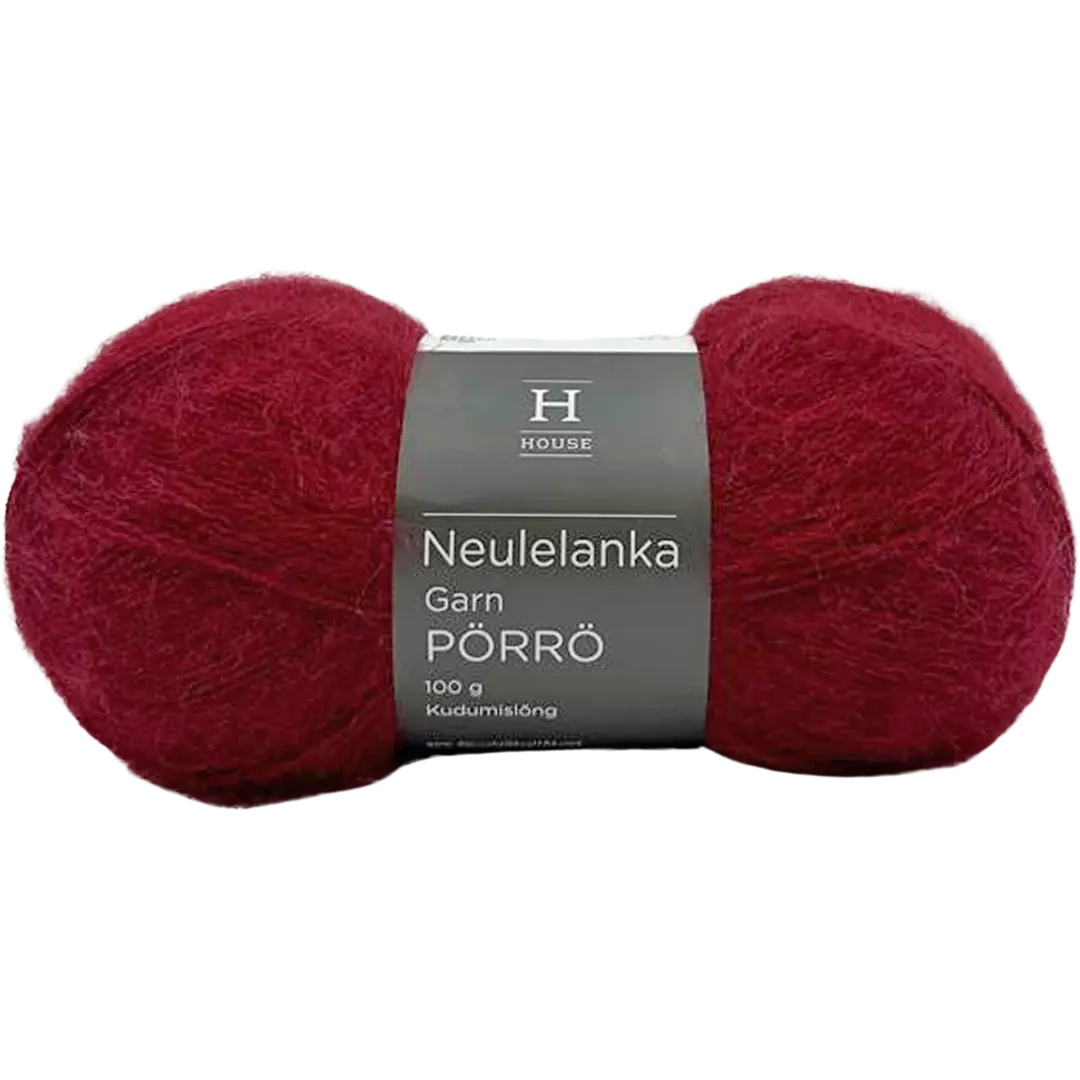 House lanka mohair-villa-akryyli Pörrö 100 g Wine Red 1238