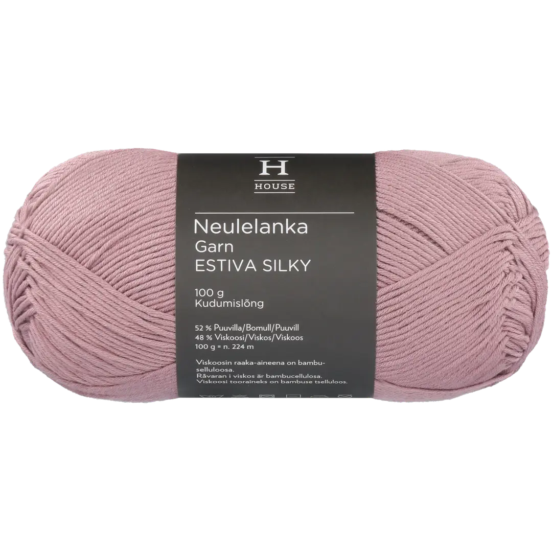 House lanka bambuviskoosi-puuvillasekoite Estiva Silky 100 g Dusty Rose 12928