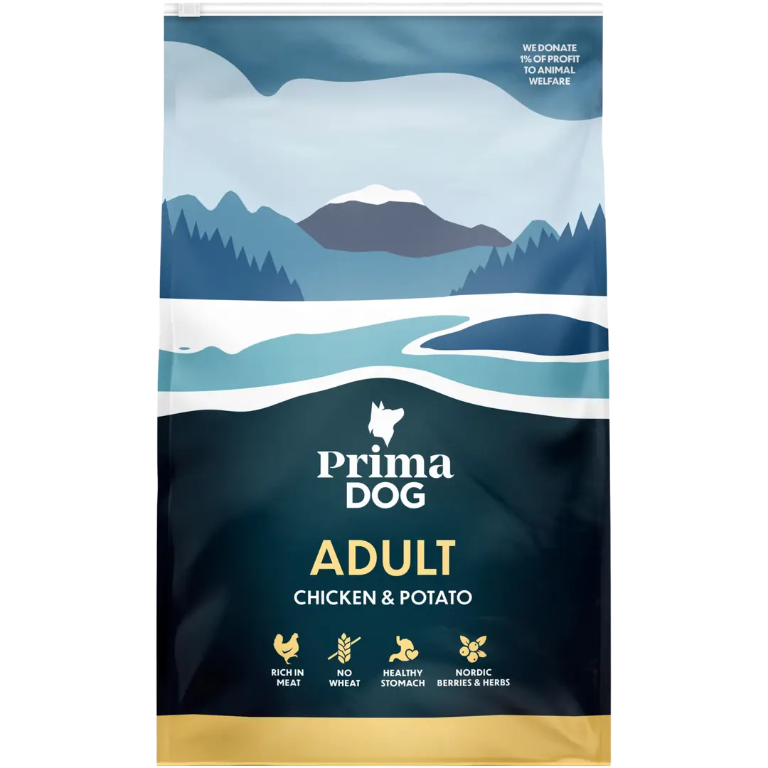 PrimaDog Kana-Peruna kaikille aikuisille koirille 3 kg