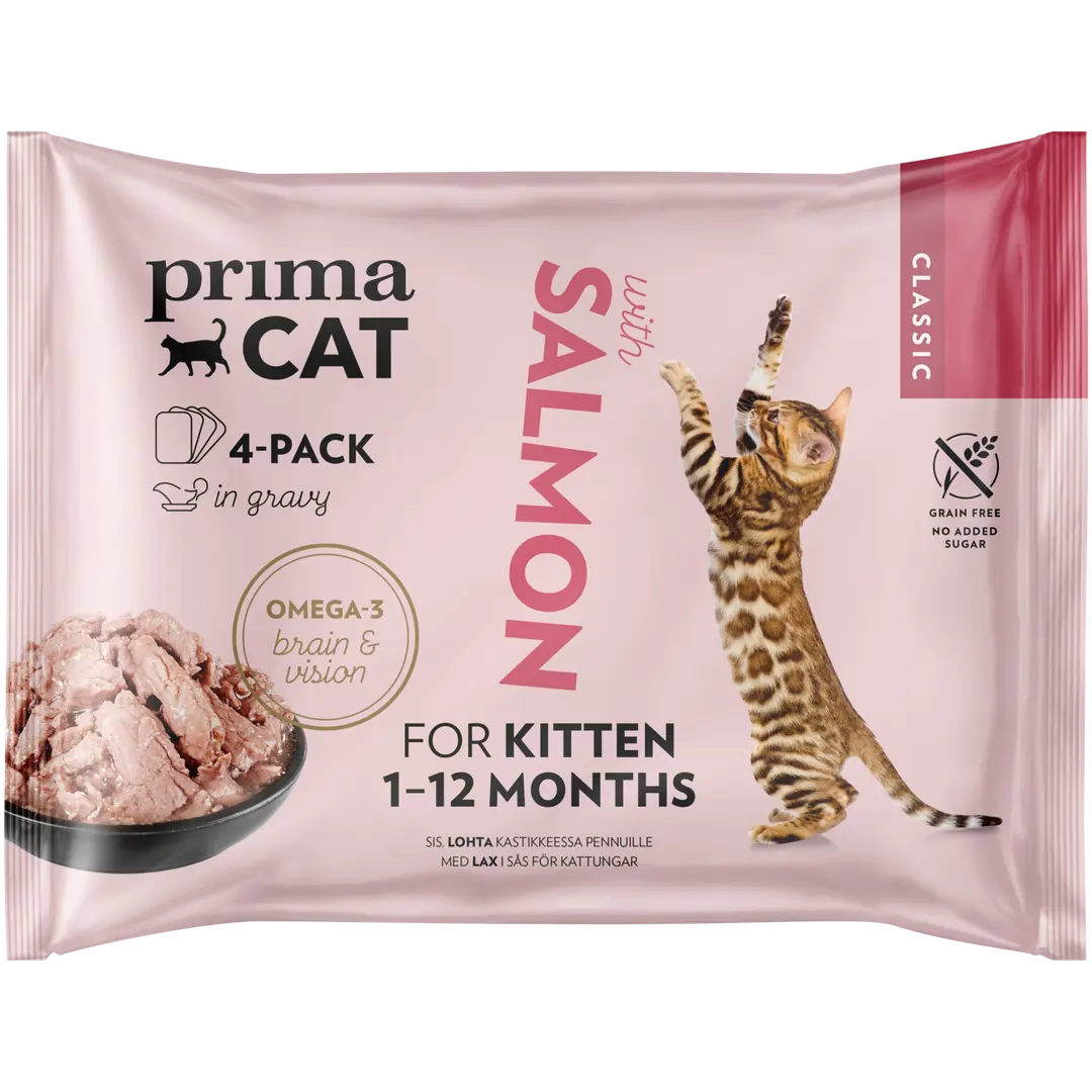 PrimaCat Classic Lohta kastikkeessa pennuille 4 x 85 g