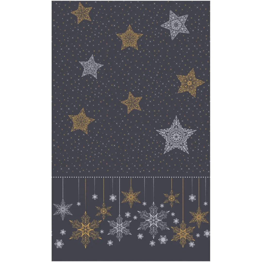 DUNI Dunicel 138x220cm Snowstar Black pöytäliina