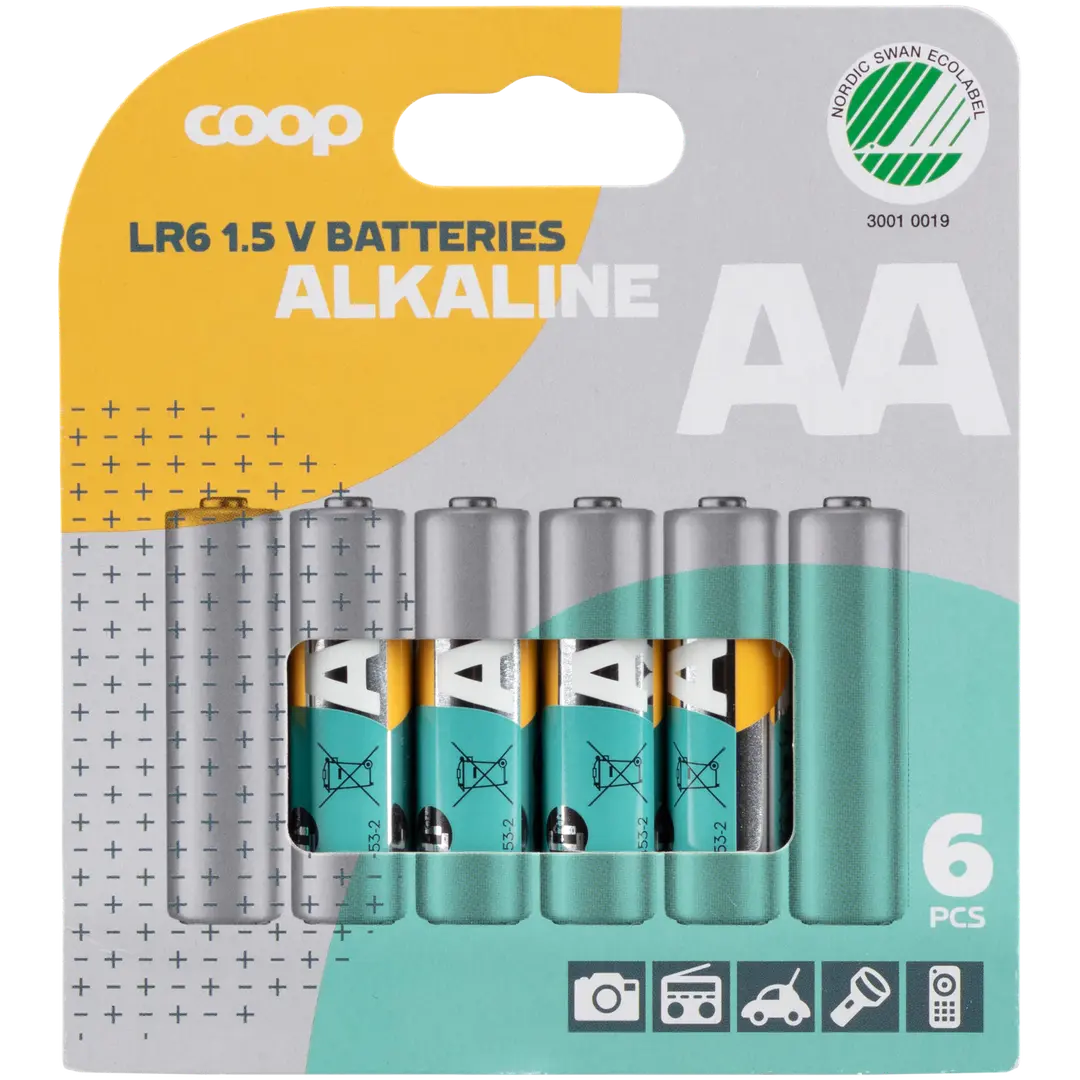 Coop alkaliparisto AA/LR6/1,5V 6 kpl