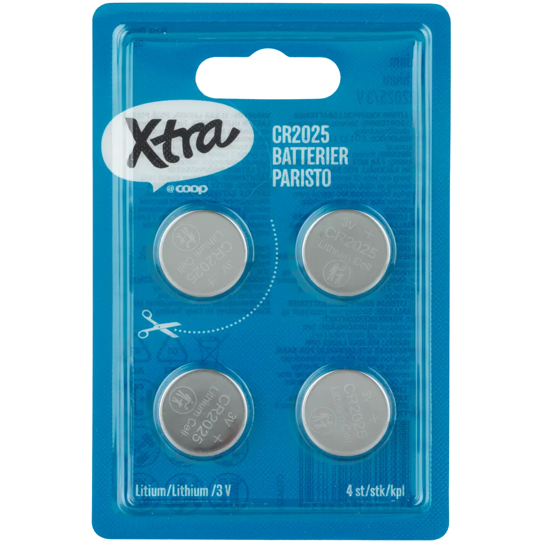 Xtra litiumparisto CR2025/3V 4 kpl