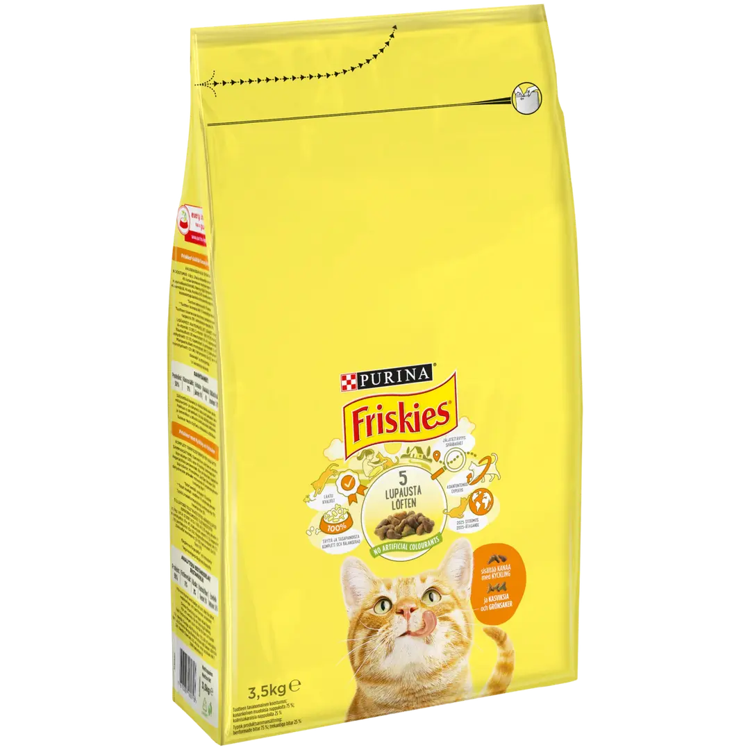 Friskies 3,5kg Adult Kanaa ja Vihanneksia kissanruoka