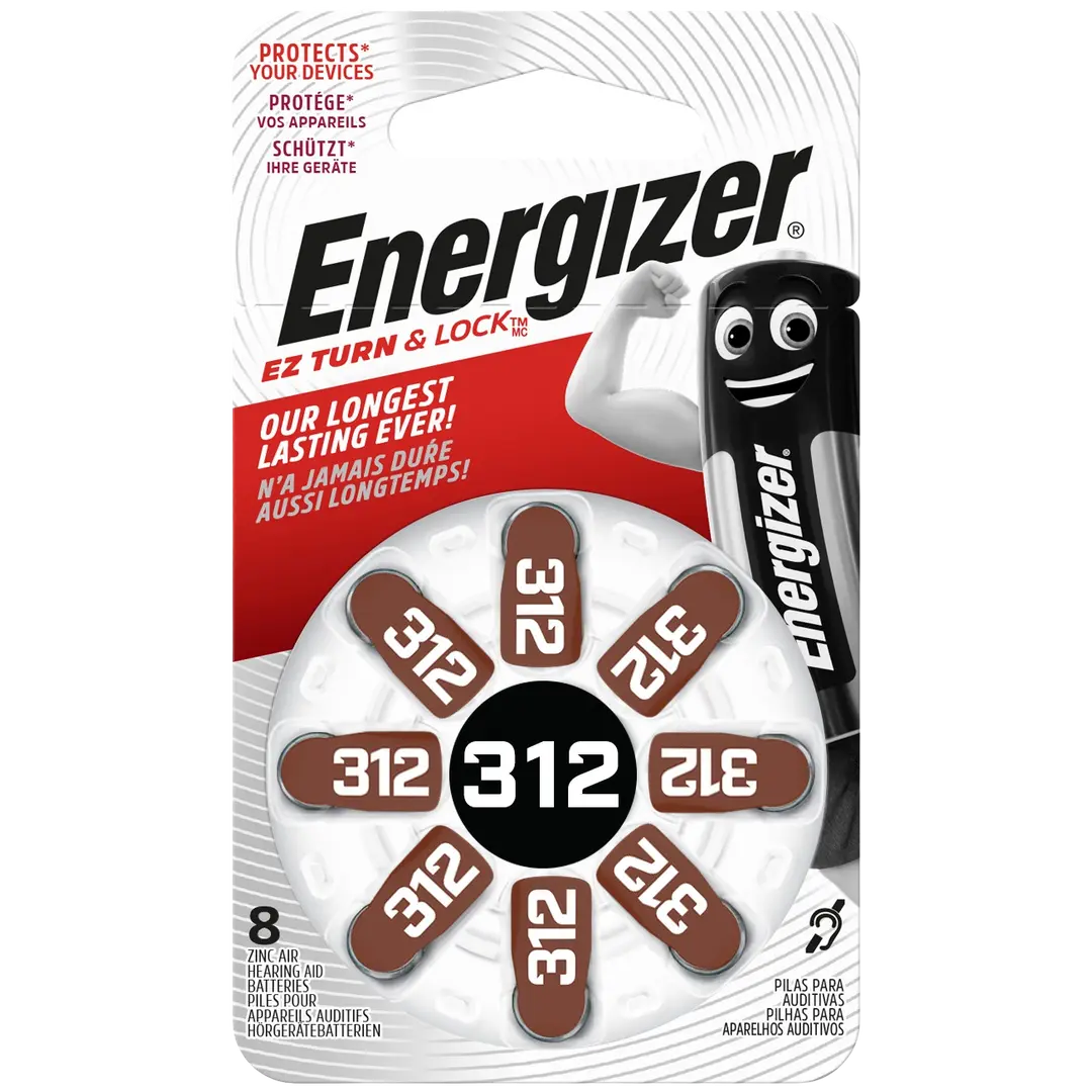 Energizer kuulokojeparisto EZ Turn & Lock 312, 8 kpl