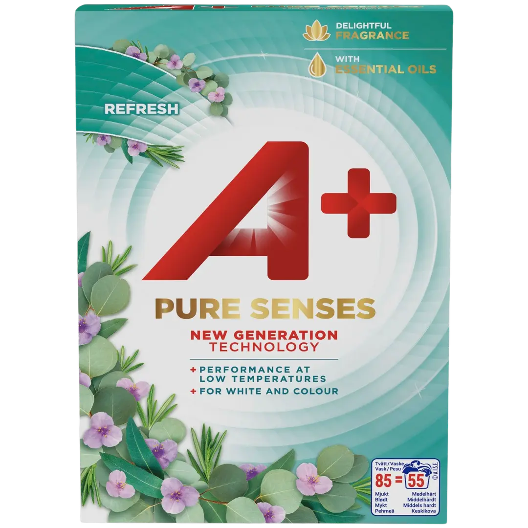 A+ Pure Senses Refresh Pyykinpesujauhe 3,6kg