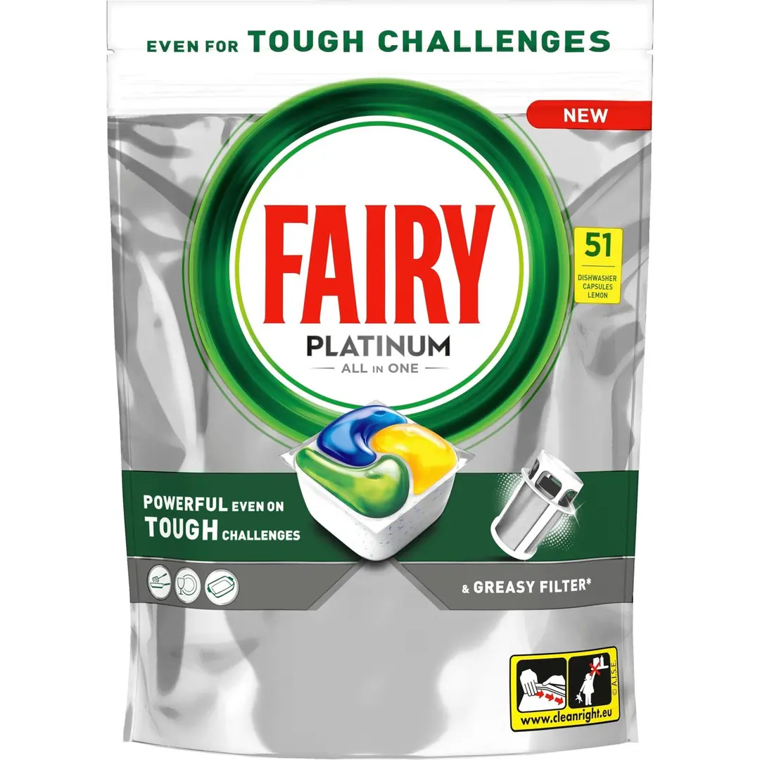 Fairy Platinum All in One Lemon konetiskitabletti 51 kpl