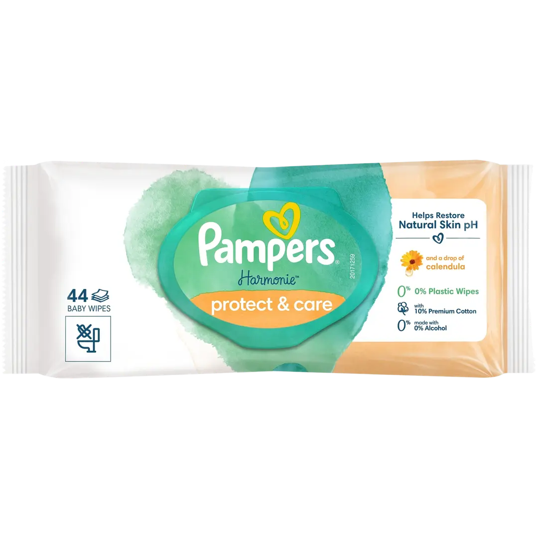 Pampers Harmonie protect & care 44kpl puhdistuspyyhe