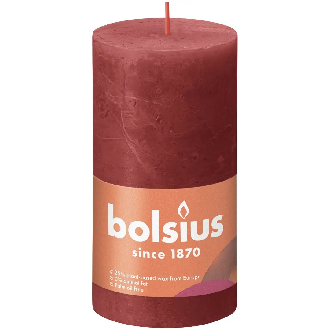 Bolsius RUSTIIKKI PK 130/68 DELICATE RED