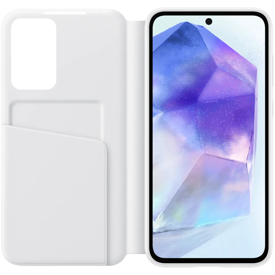 Samsung Galaxy A55 smart view wallet valkoinen suojakotelo