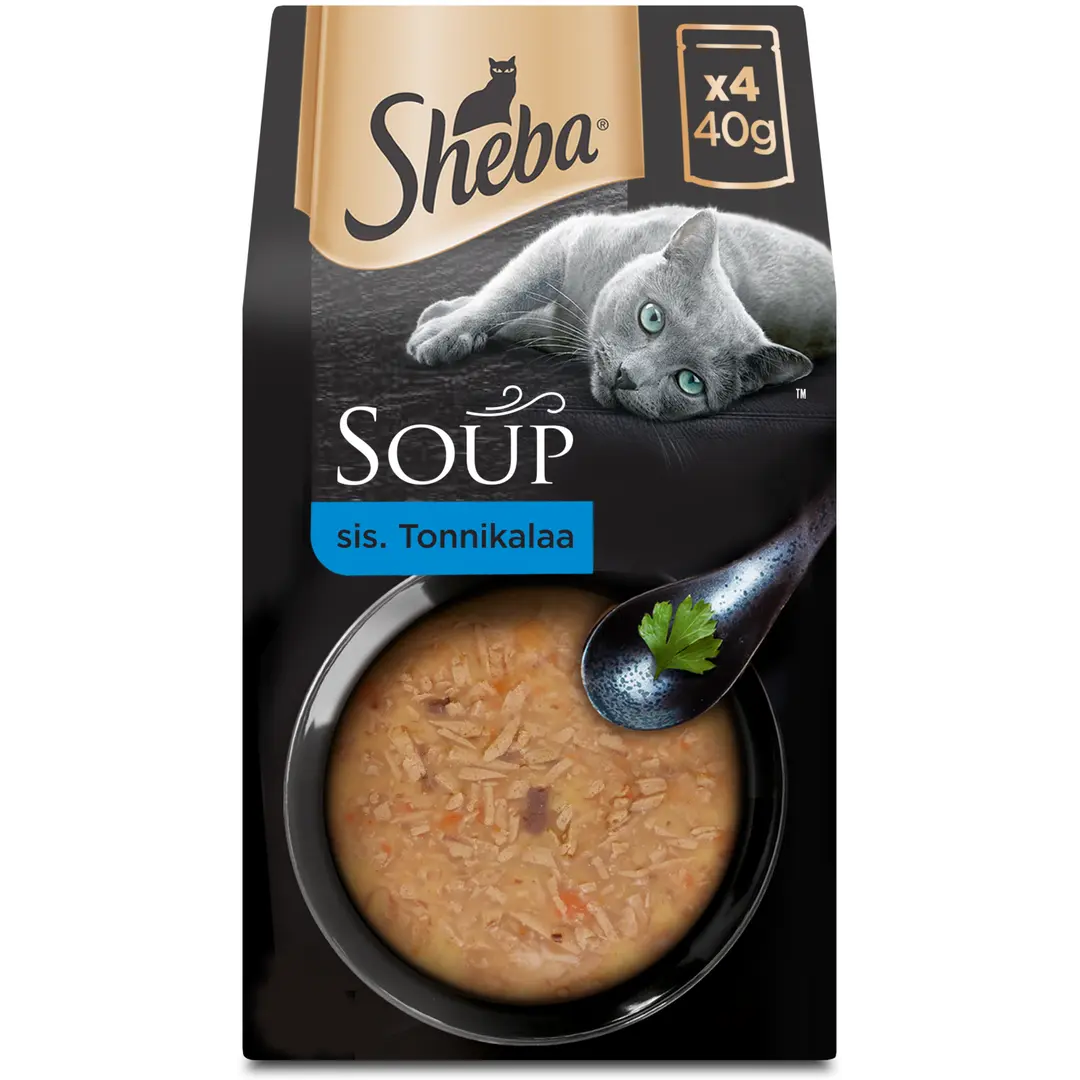 Sheba Soup sis. Tonnikalaa - Kissan märkäruoka annospussissa (4 x 40g)